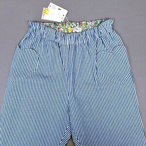 Mini Boden Blue Stripe Heart Pocket Pull-On Pants Girls Kid 10Y Cottagecore NWT